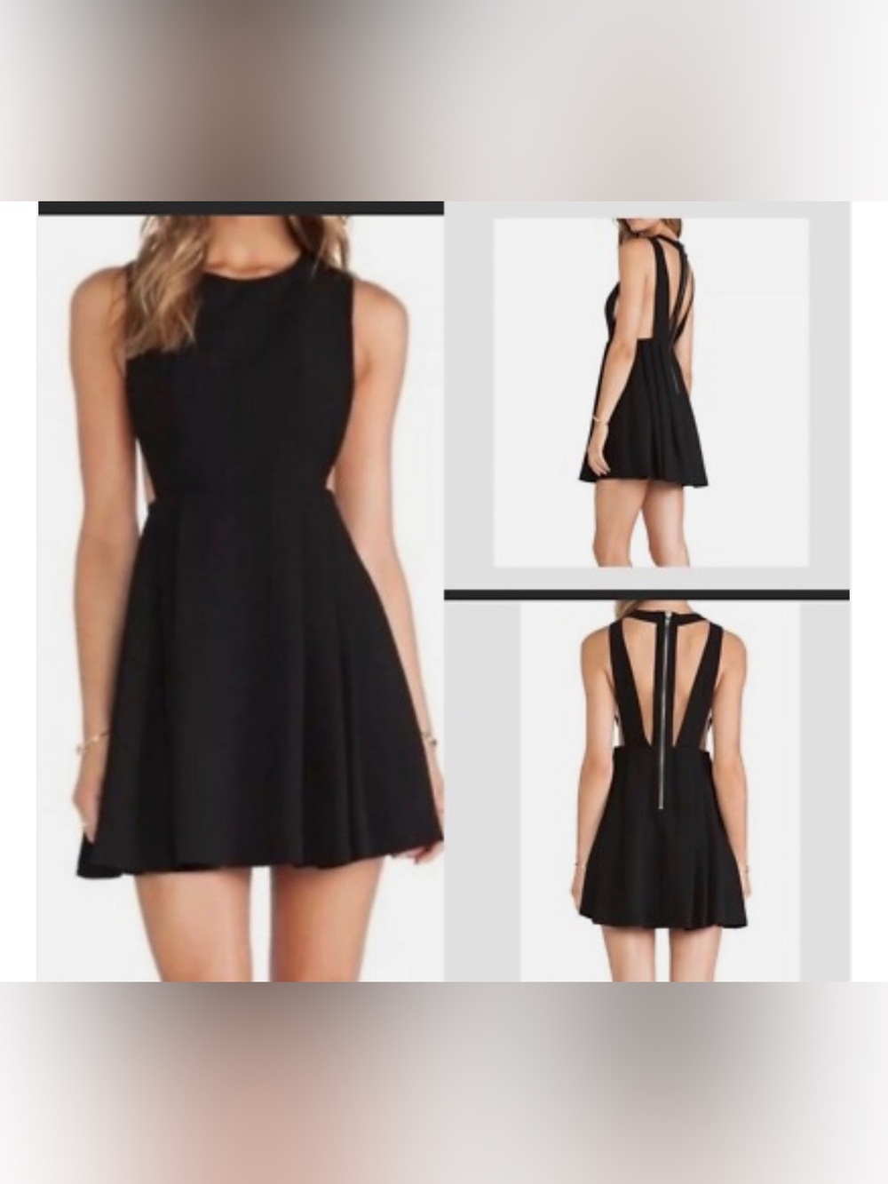 BCBGeneration Black Fit-and-Flare Mini Dress with Strappy Open Back